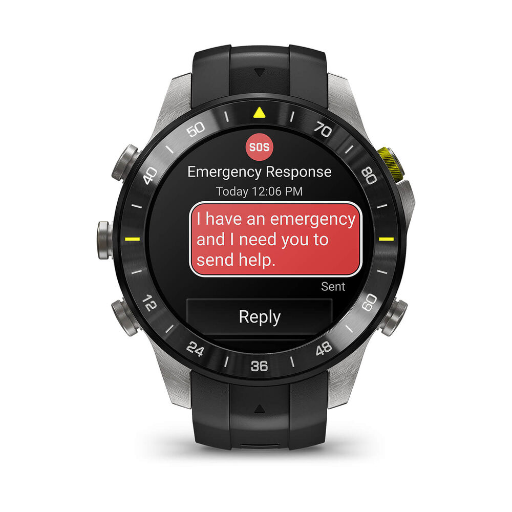 Garmin MARQ Athlete (Gen 3) 47mm Grade 5 Titanium Case Black Silicone Rubber Strap Watch