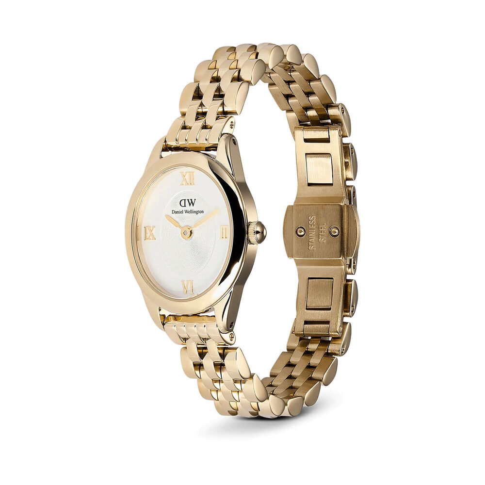 Daniel Wellington Ophelia Mini Gold 22x25.5mm White Dial Gold Plated Steel Bracelet Watch image number 2