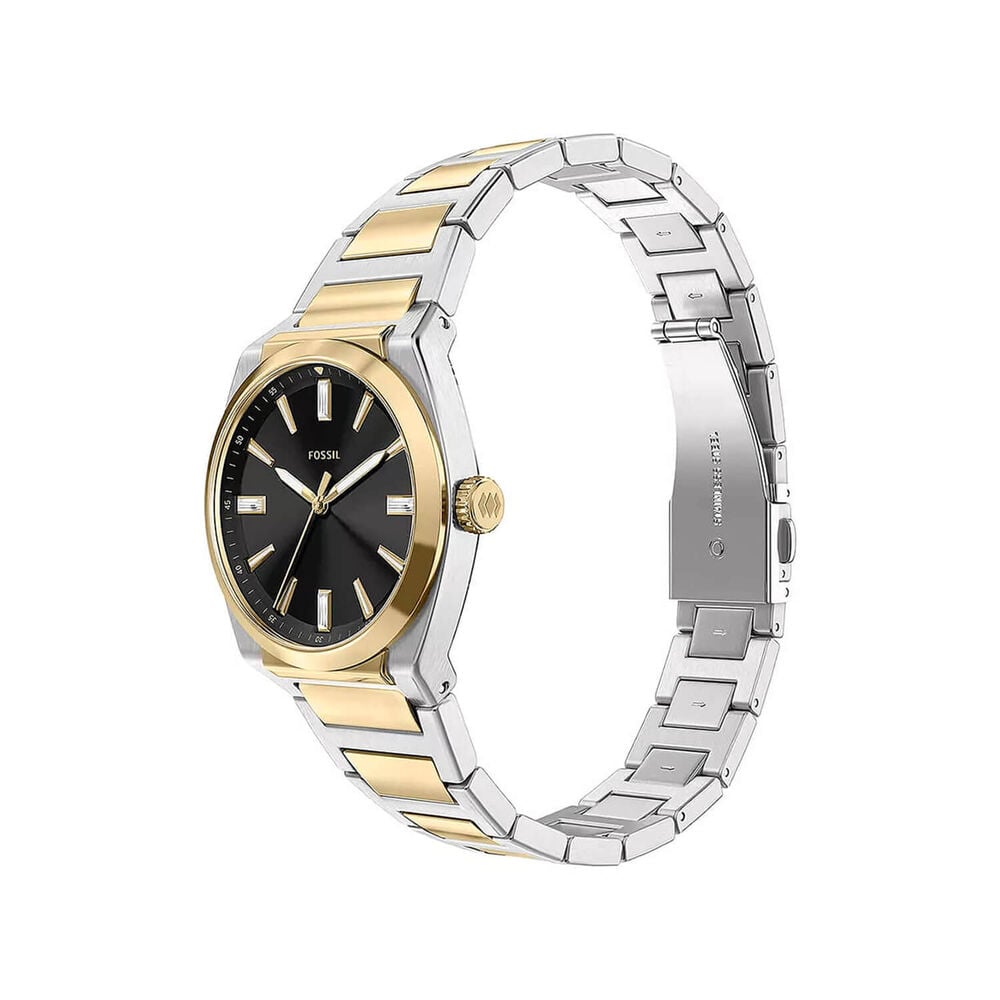 Fossil Everett 27mm Black Dial Two Tone Steel Bracelet Watch