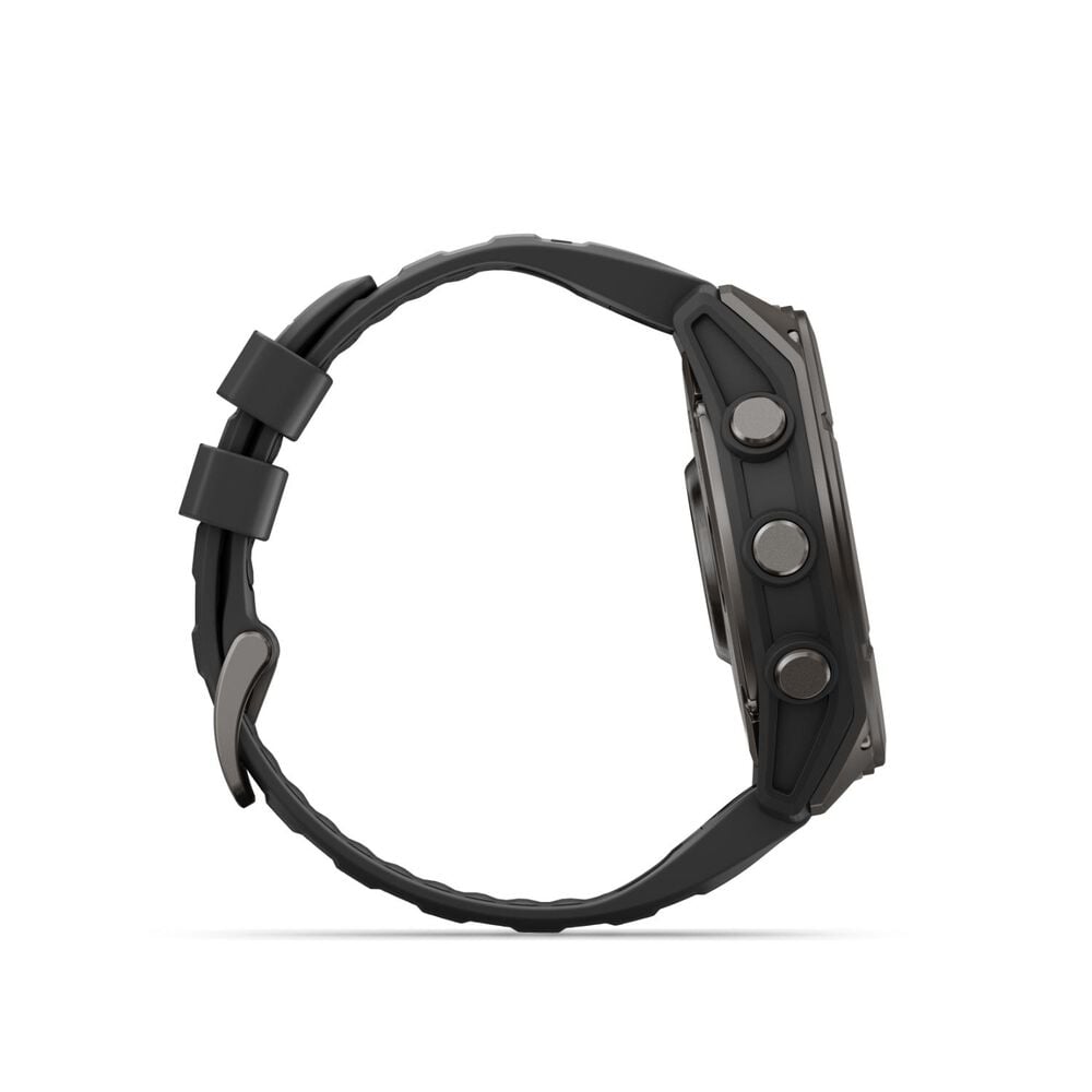 Garmin fenix 9 51mm Carbon Grey DLC Titanium Black Silicone Strap Watch