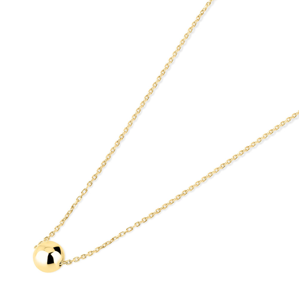 9ct Yellow Gold Slider Ball Necklet image number 1
