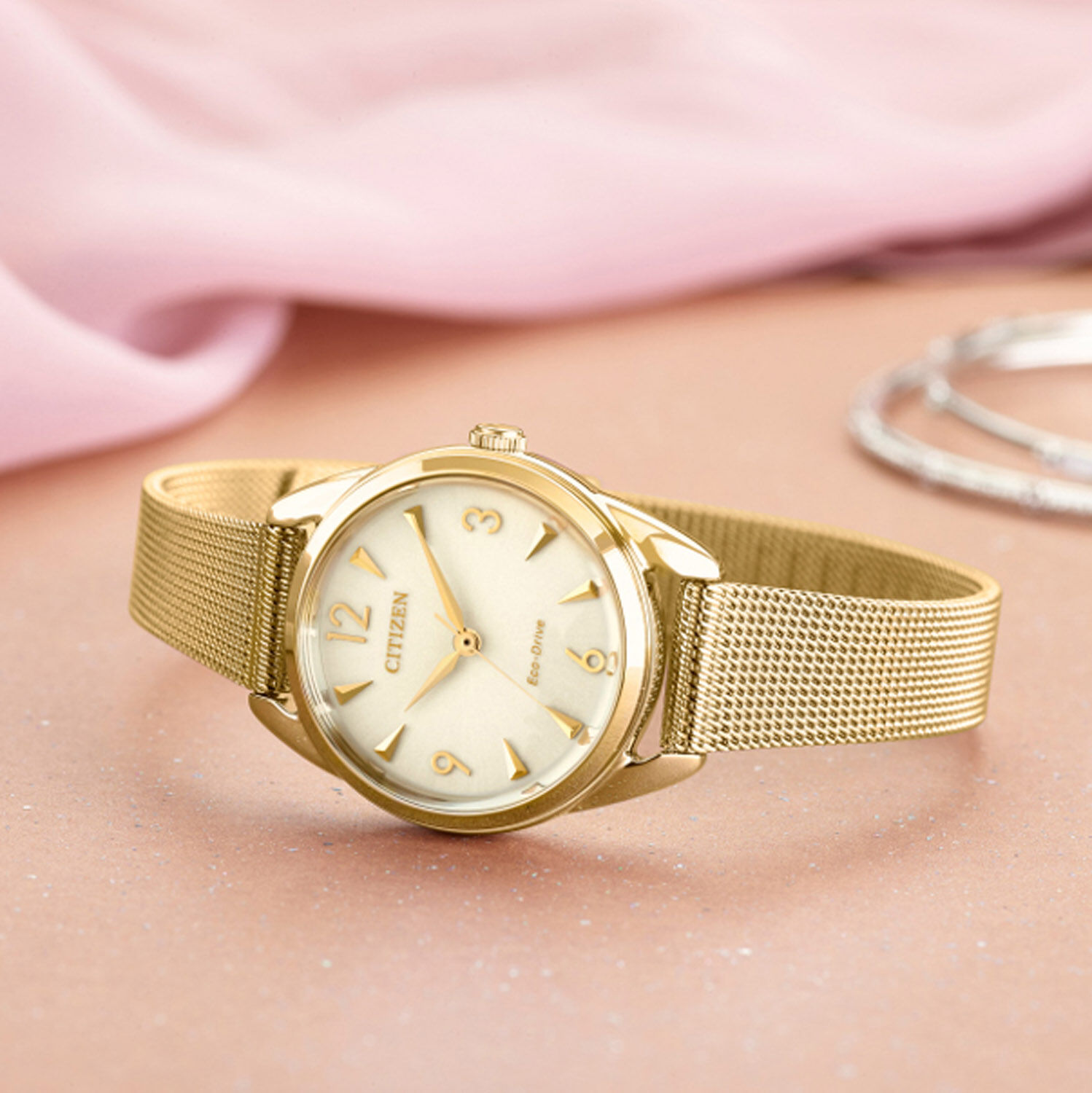 Citizen gold new arrivals mesh watch