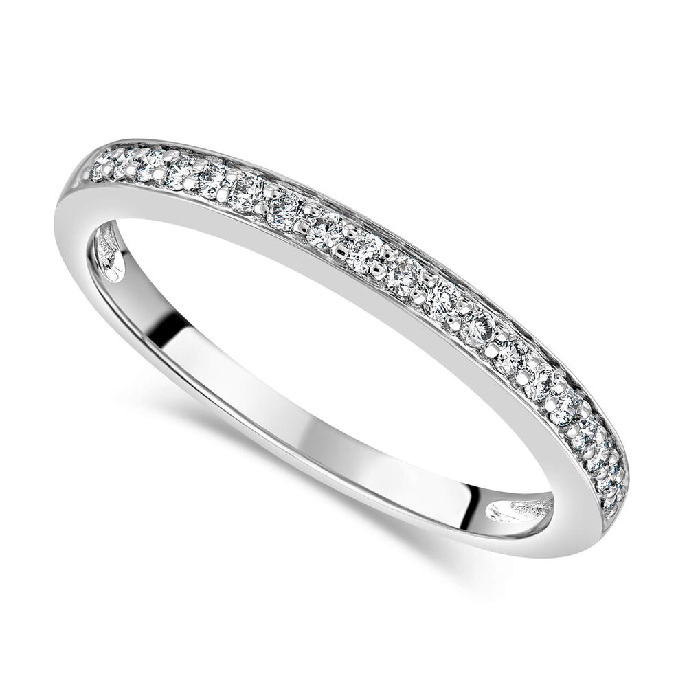 9ct White Gold 0.15ct Diamond Wedding Ring