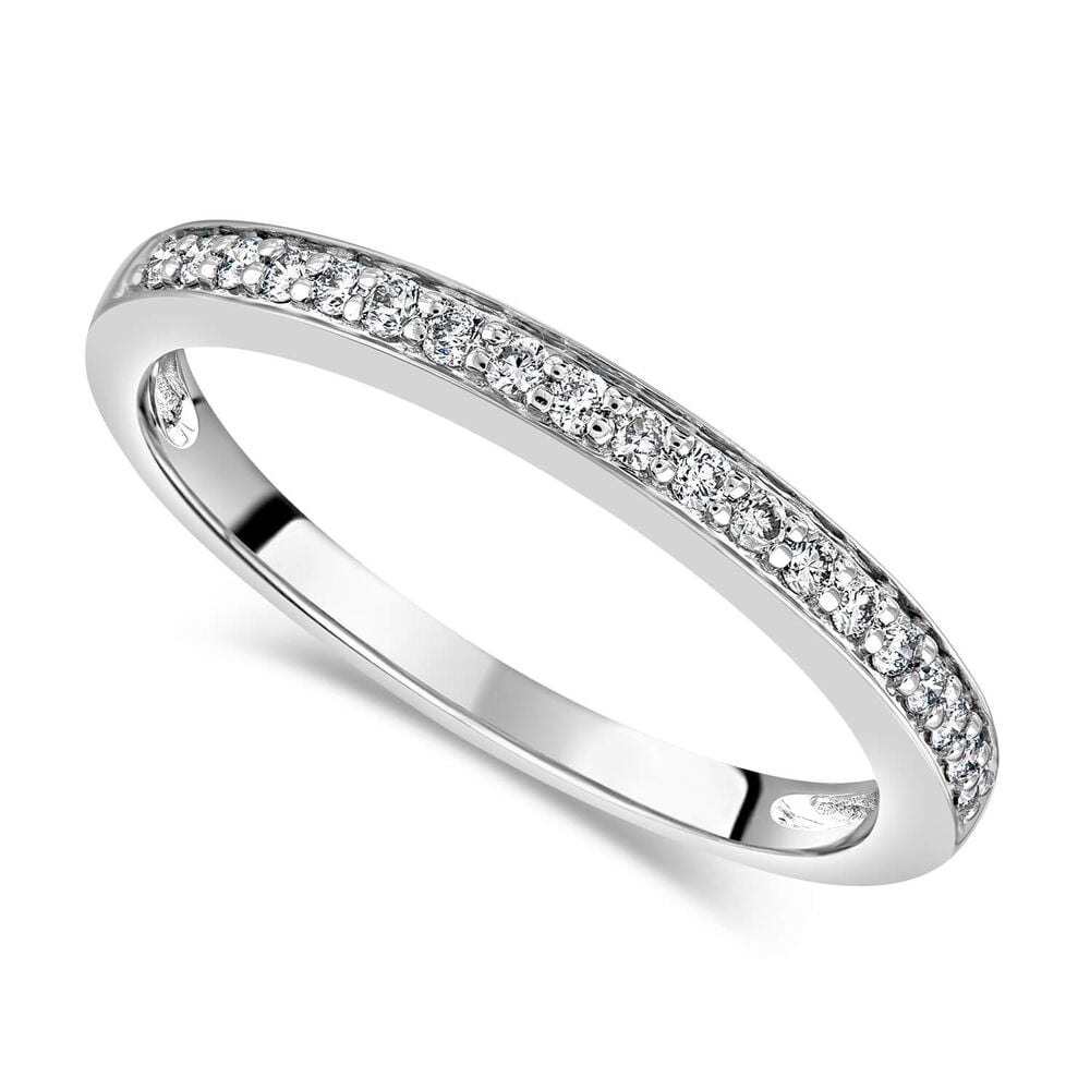 9ct White Gold 0.15ct Diamond Wedding Ring image number 0