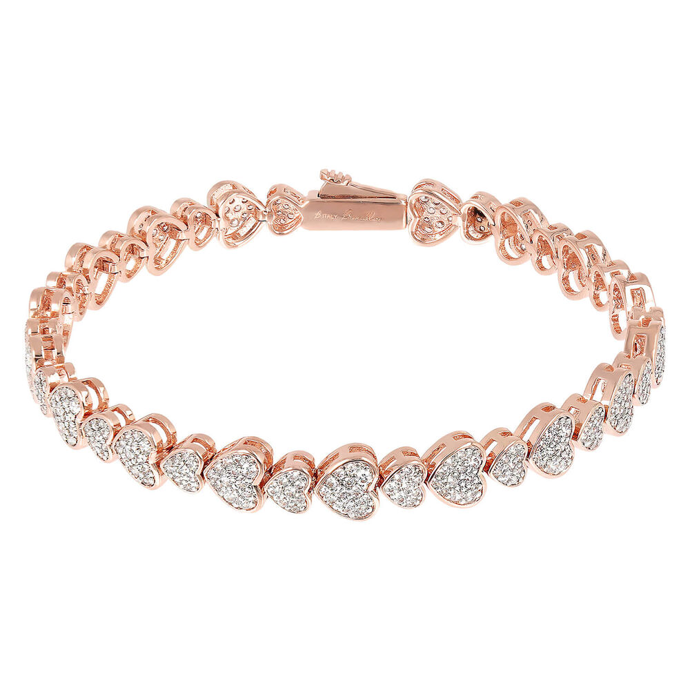 Bronzallure Heart Shape Pave Tennis Bracelet