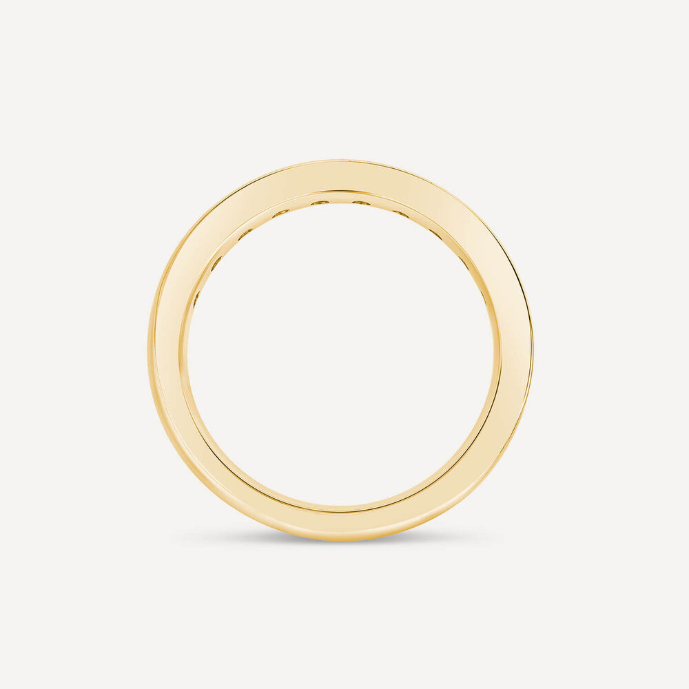 9ct Yellow Gold 3mm 0.50ct Diamond Pave Set Wedding Ring image number 3