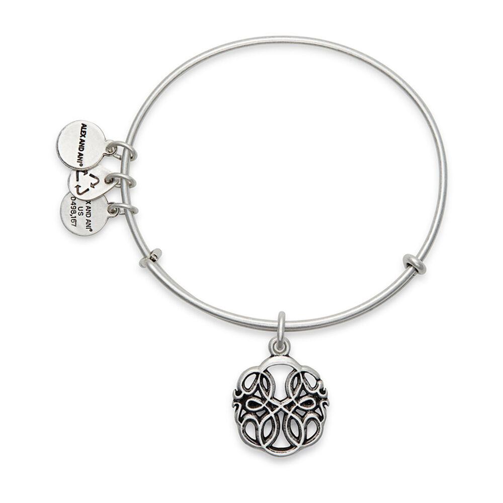 Alex and Ani Rafaelian Silver Path Of Life IV Charm Bangle image number 1