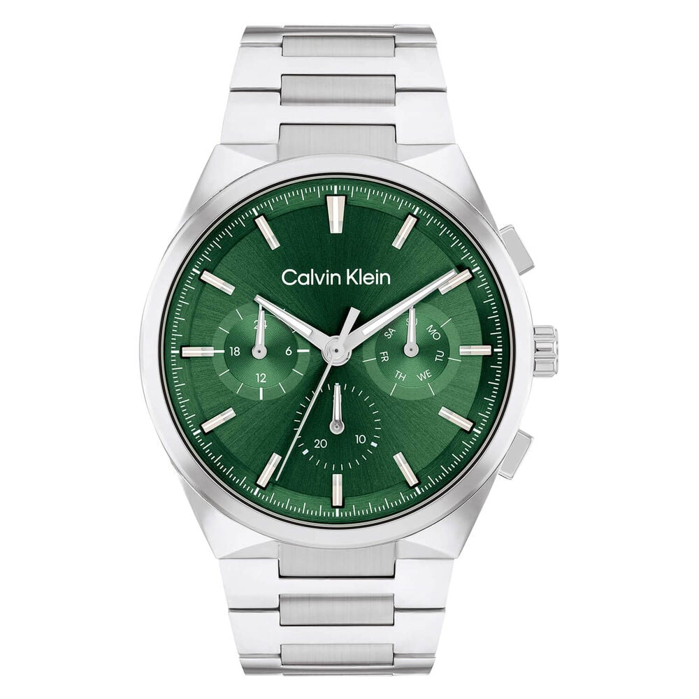 Calvin Klein Distinguish 44mm Green Dial Steel Bracelet Watch image number 0