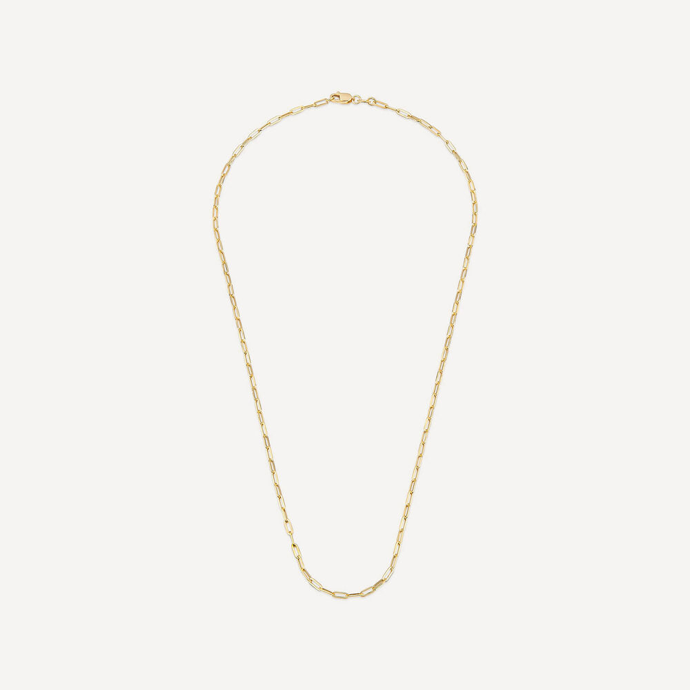 9ct Yellow Gold Small Paperlink Chain Necklet image number 3