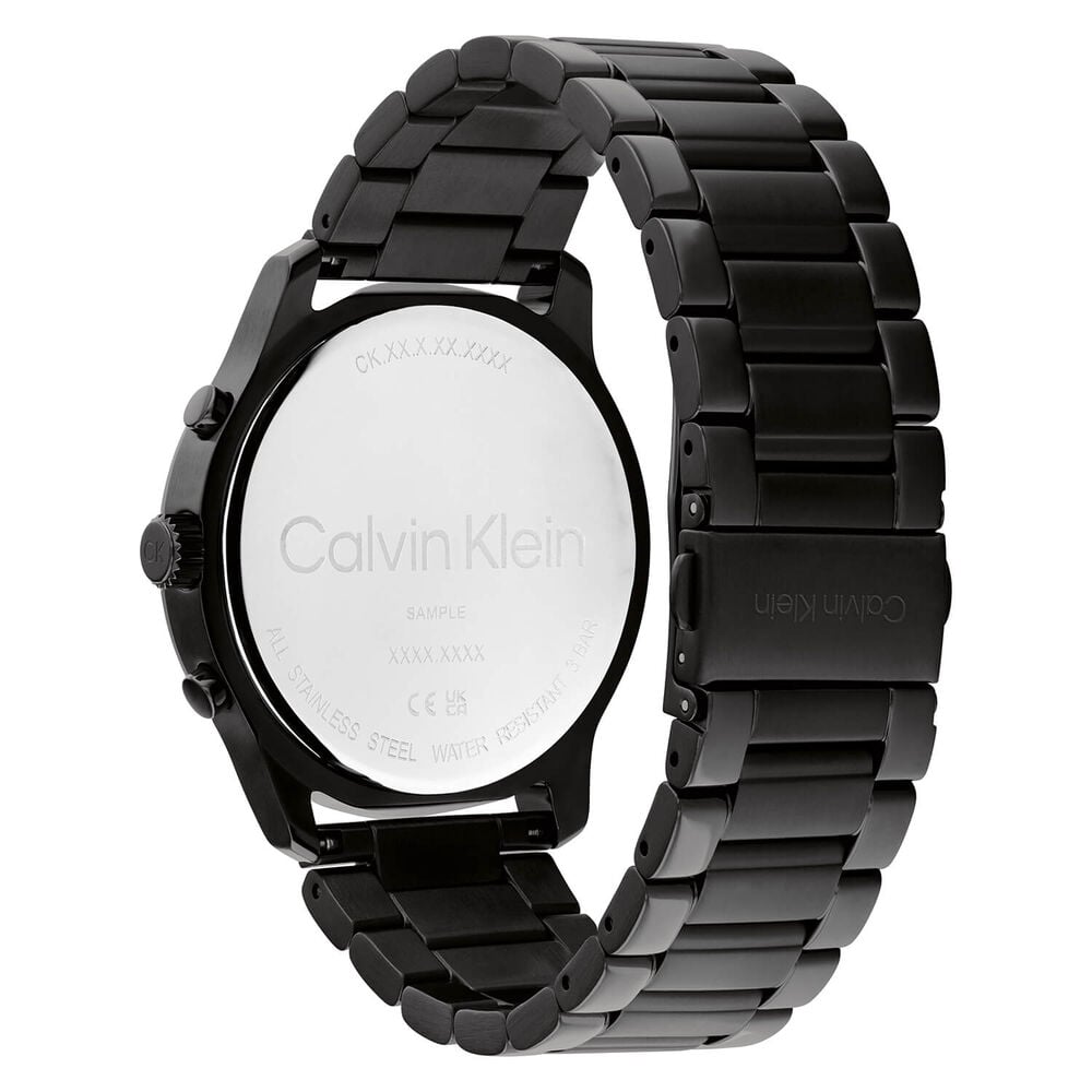 Calvin Klein Timeless 44mm Chronograph Black Plated Steel Bracelet Watch