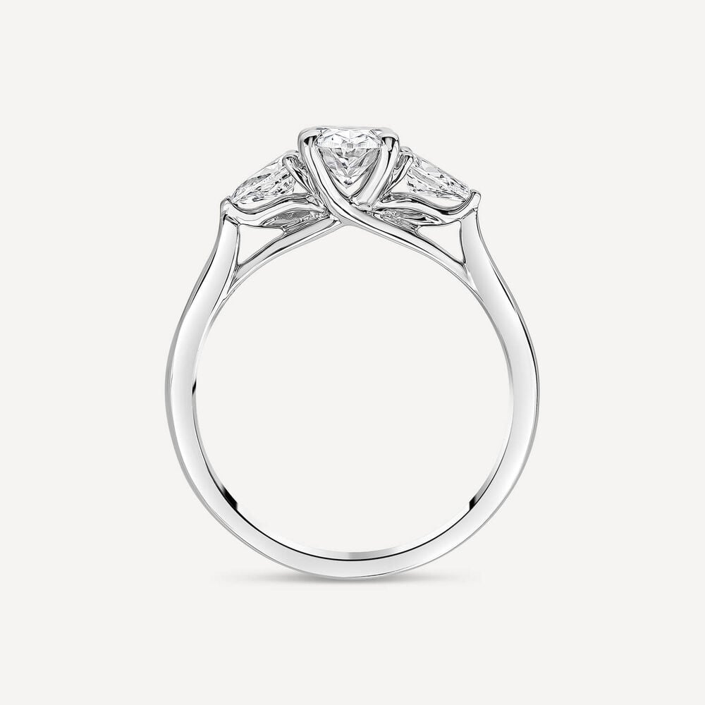 Born Platinum Lab Grown 1.40ct Oval & Pear Sides Diamond Ring image number 3