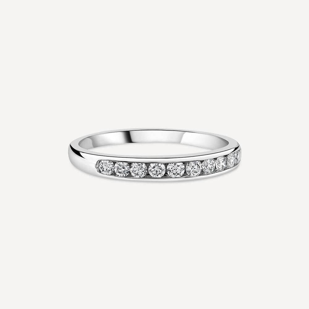 9ct White Gold 0.35ct Diamond Channel Set Eternity Ring image number 2
