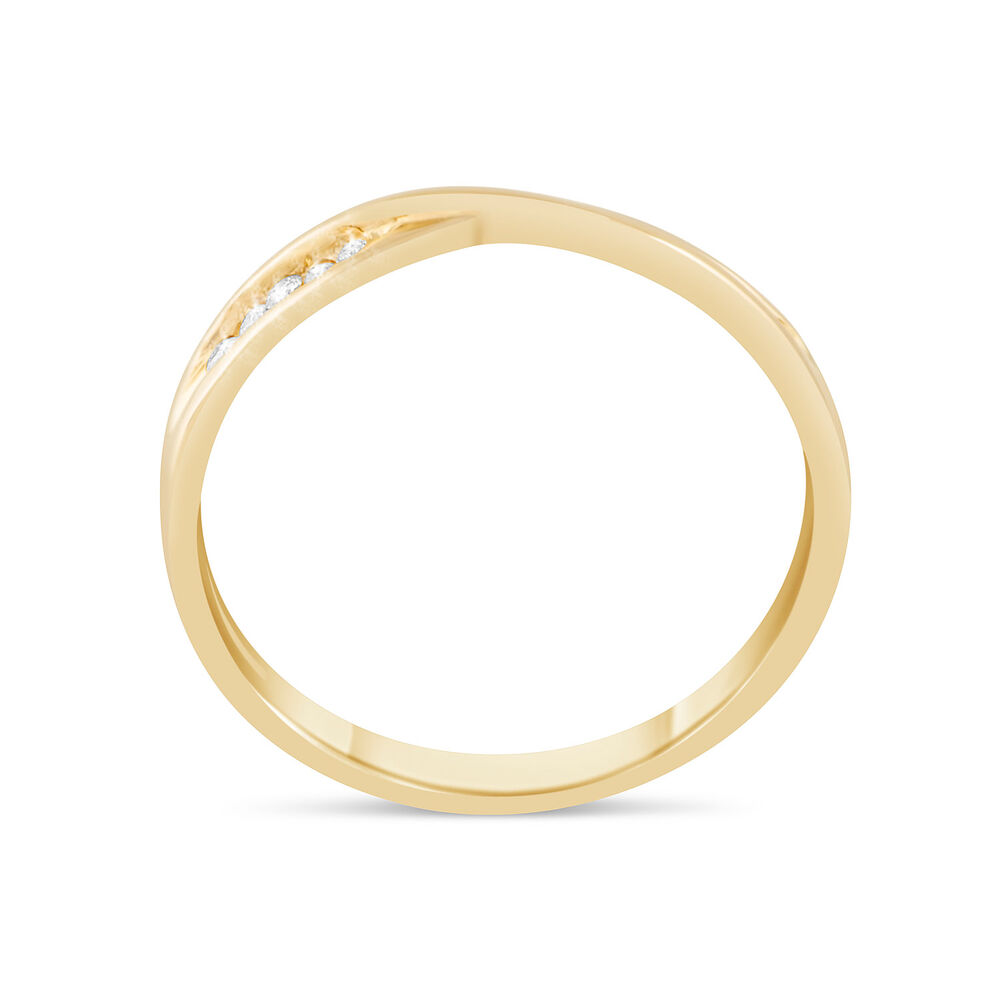 9ct Yellow Gold Shaped Diamond 3mm Wedding Ring image number 2