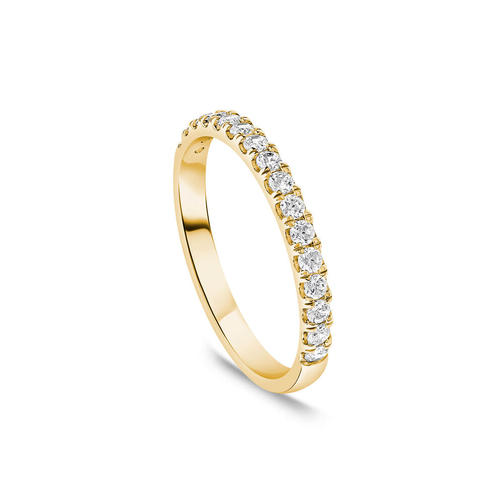 9ct Yellow Gold 2mm 0.25ct Diamond Split Claw Wedding Ring