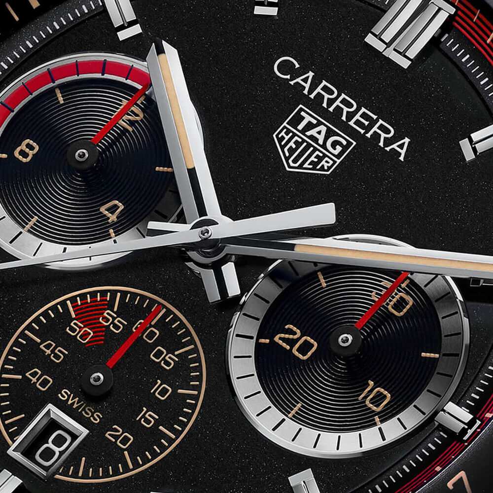 TAG Heuer Carrera Chronosprint X Porsche Rallye 42mm Black Dial Steel Bracelet Watch image number 3