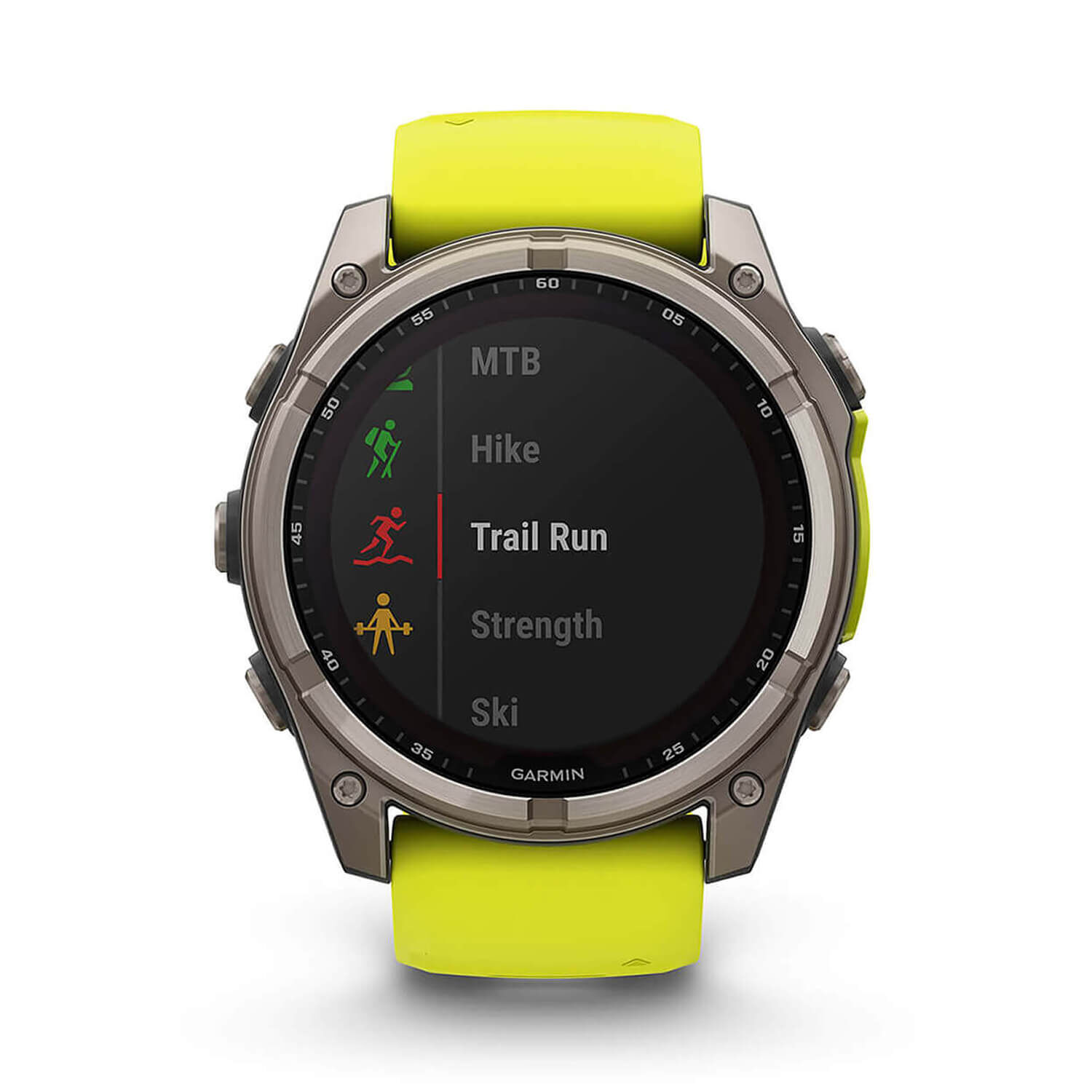 Garmin fenix 8 Solar Sapphire 51mm Titanium Case Amp Yellow Graphite Silicone Strap Watch