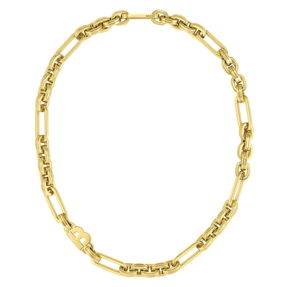 BOSS Hailey Light Yellow Gold IP Chain Necklace image number 0
