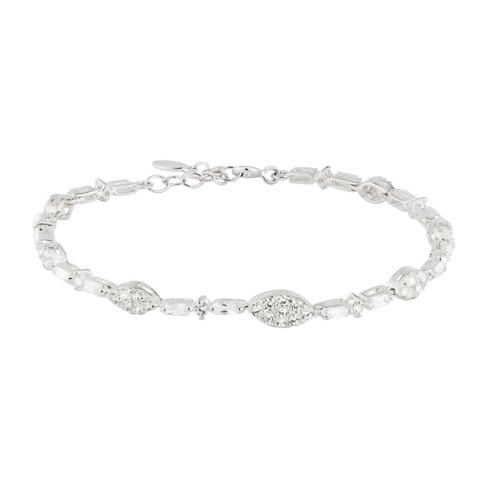 Sterling Silver and Cubic Zirconia Bracelet image number 0