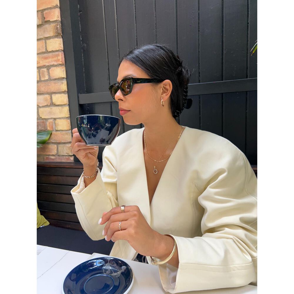 9ct two colour gold Greek Key oval link bracelet image number 3