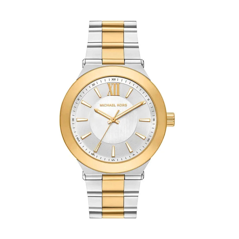 Michael Kors Billie 44mm Silver Dial Two Tone Stainless Steel Bracelet Watch