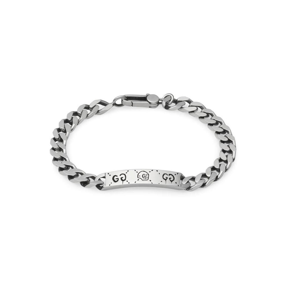 Gucci Ghost Shiny Aged Sterling Silver Bracelet