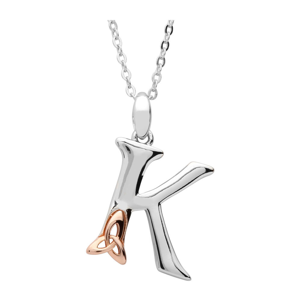 Sterling Silver Celtic K Initial Pendant
