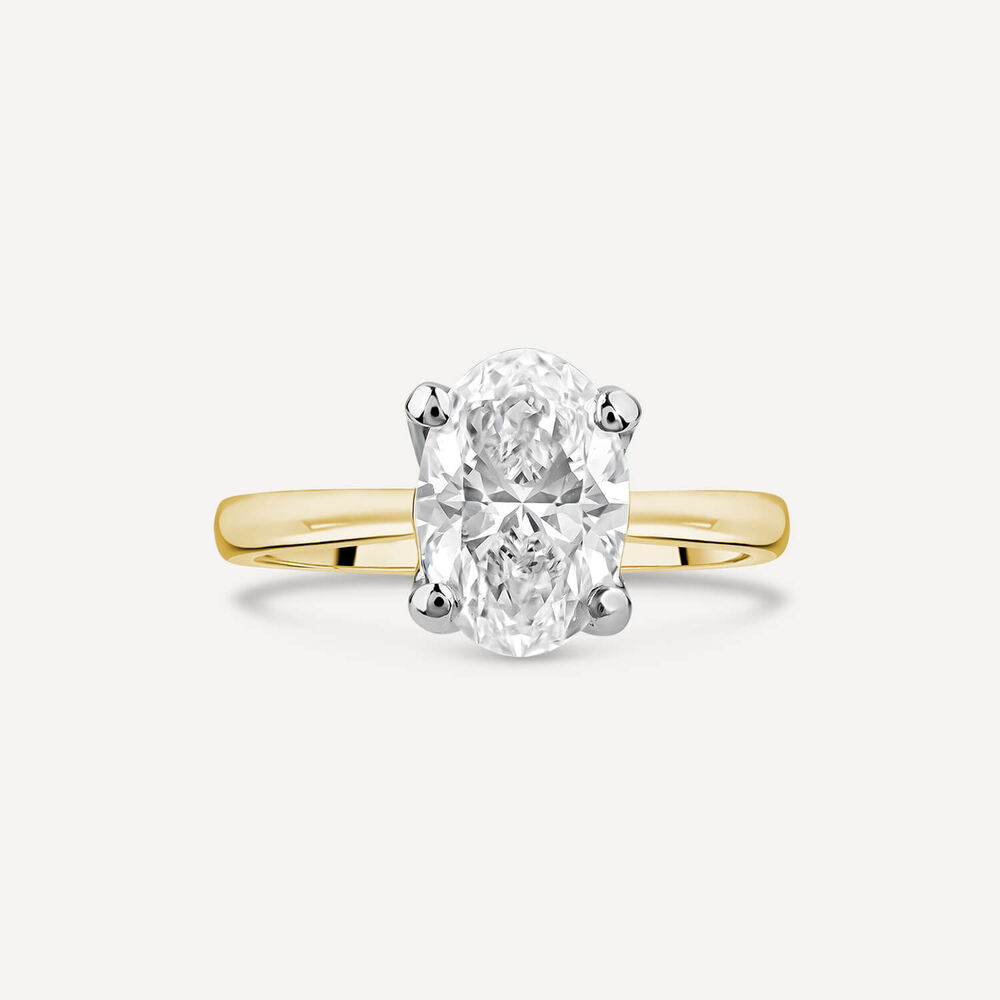 Born 18ct Yellow Gold 2.00ct Lab Grown Oval Solitaire Diamond Ring image number 1