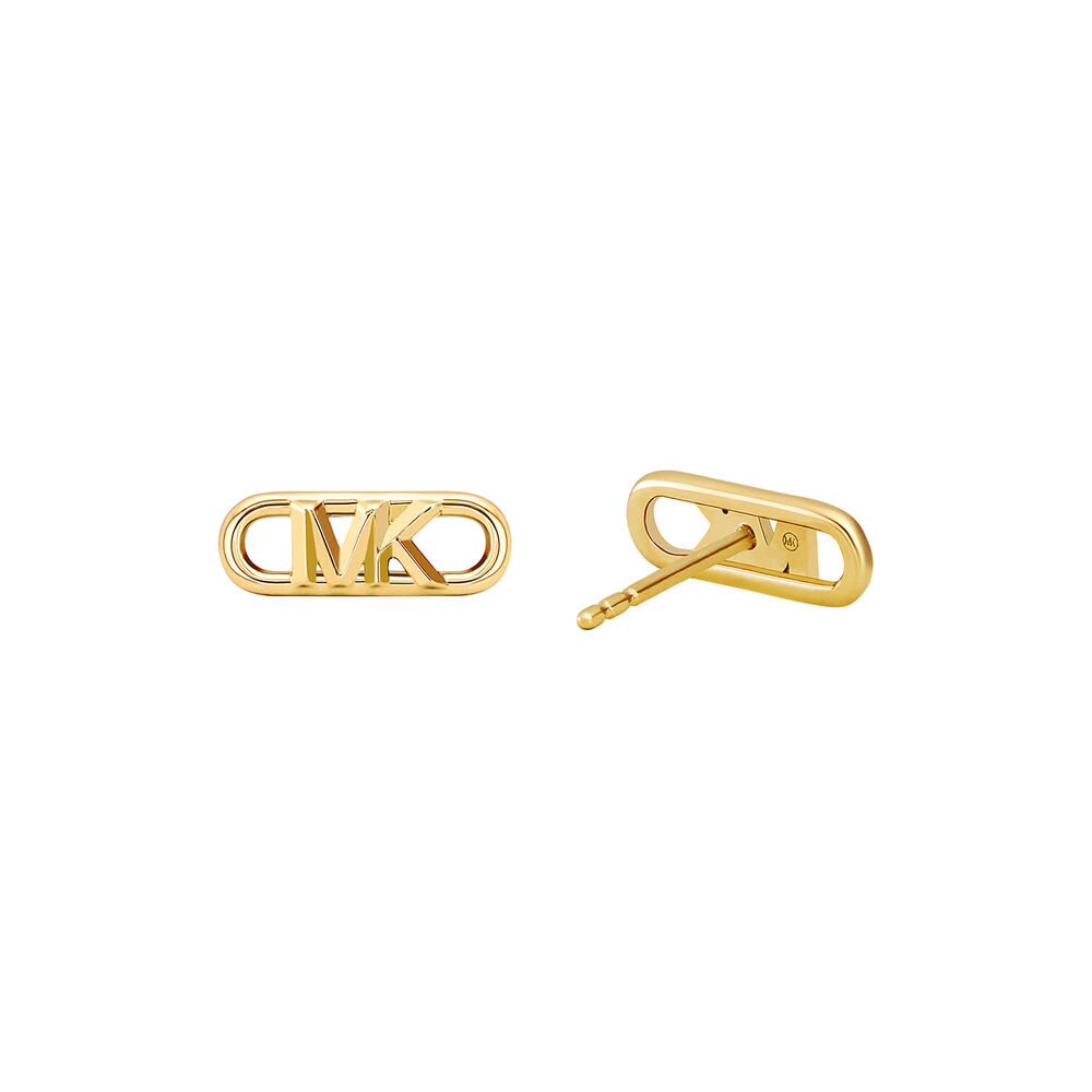 Michael Kors Statement Link Yellow Gold Plated Stud Earrings