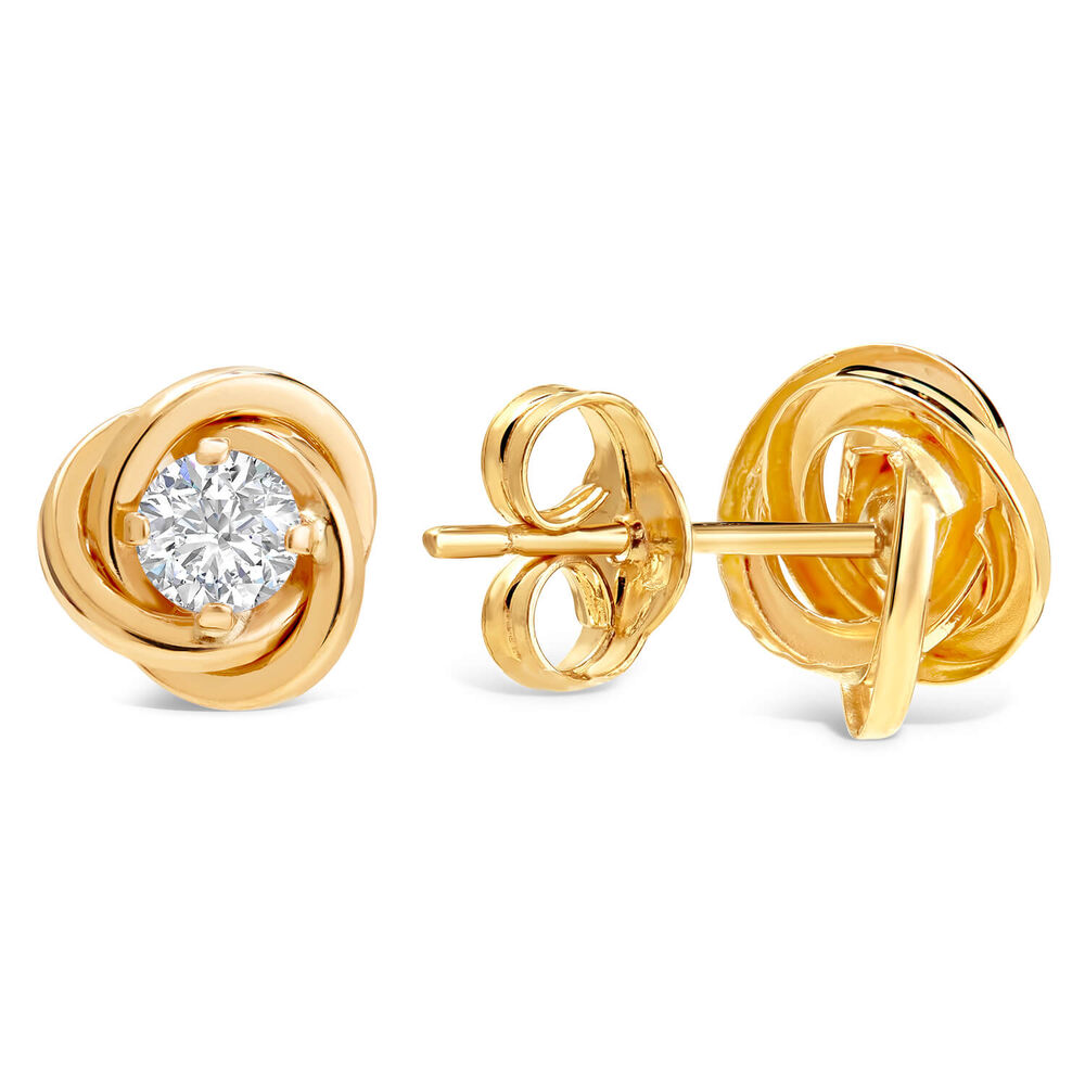 9ct Gold Cubic Zirconia Stud Earrings image number 2