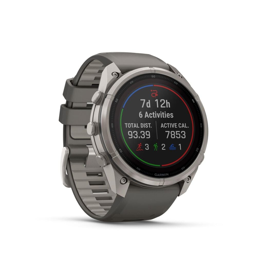 Garmin fenix 9 Pro Solar 51mm Titanium Pebble Grey Silicone Strap Watch
