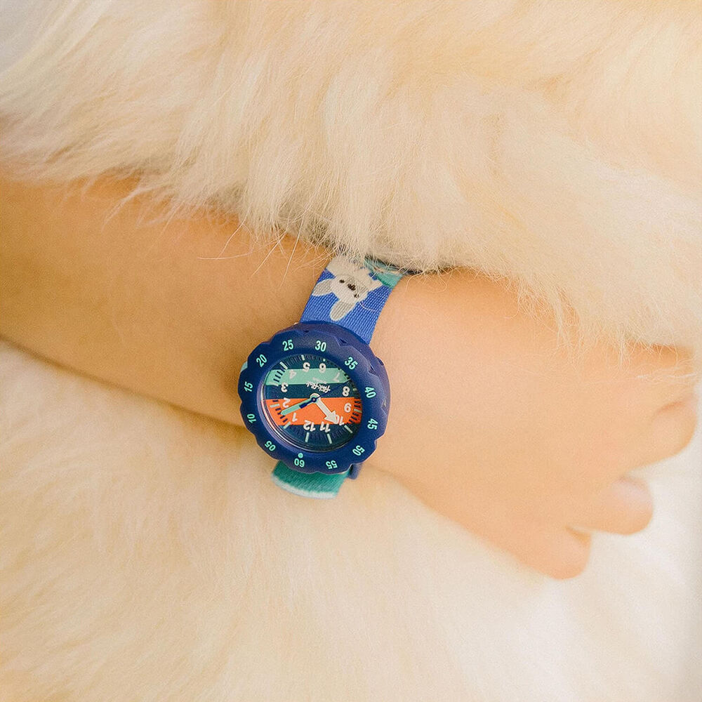 FLIK FLAK Skating Frenchie 31.85mm Blue Dial Quartz Kids Watch image number 3