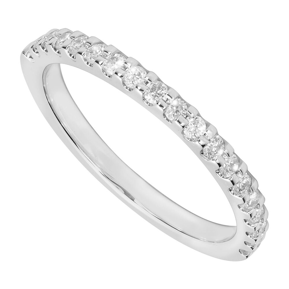 Platinum 0.25ct Diamond Claw Set Half Eternity Ring