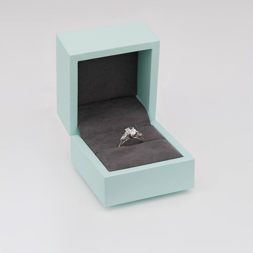 Born Platinum Lab Grown 1.40ct Oval & Pear Sides Diamond Ring image number 6