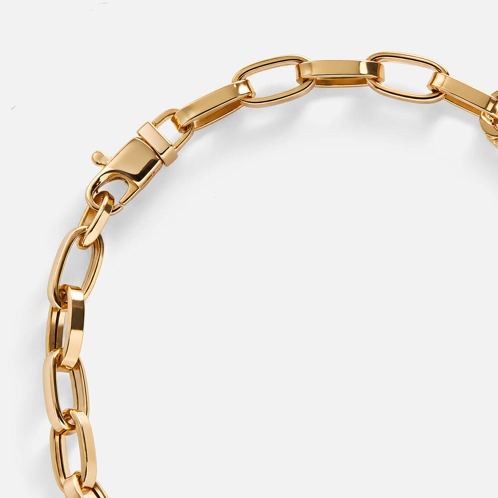 9ct Yellow Gold Rectangular Belcher Link Bracelet