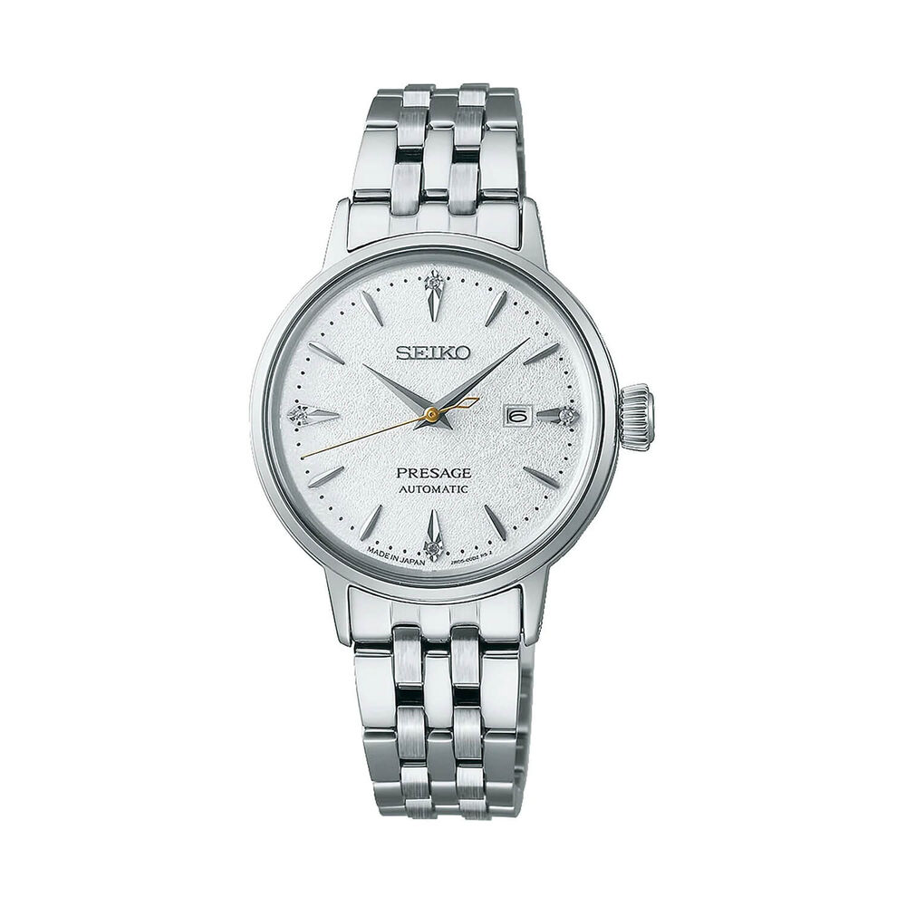 Seiko Presage Cocktail Time &lsquo;Hot Buttered Rum&rsquo; 30mm White Dial Stainless Steel Bracelet Watch
