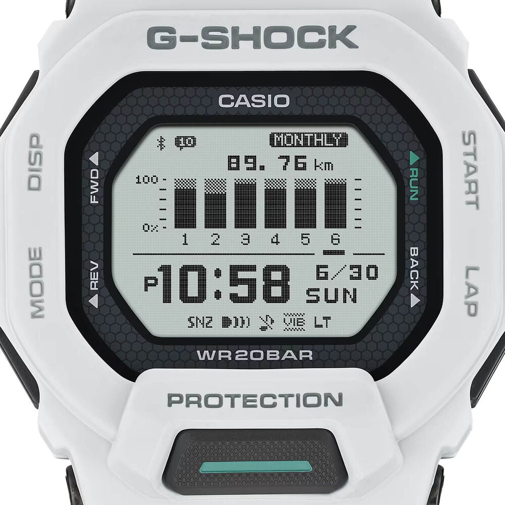G-SHOCK G-SQUAD 48.4x45.9mm Digital Display White Resin Strap Watch