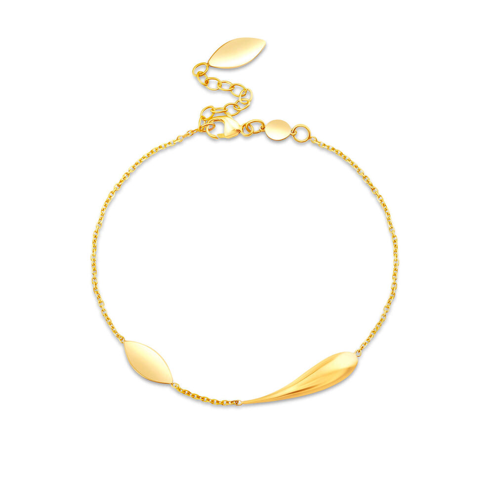 9ct Yellow Gold Polished Teardrop Bracelet