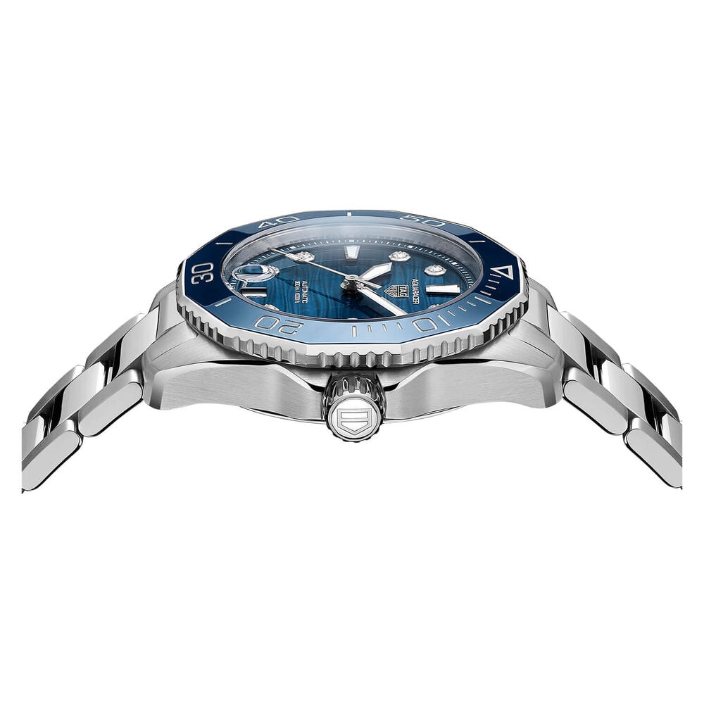 TAG Heuer Aquaracer Professional 300 36mm Blue Dial & Bezel Stainless Steel Bracelet Watch image number 3