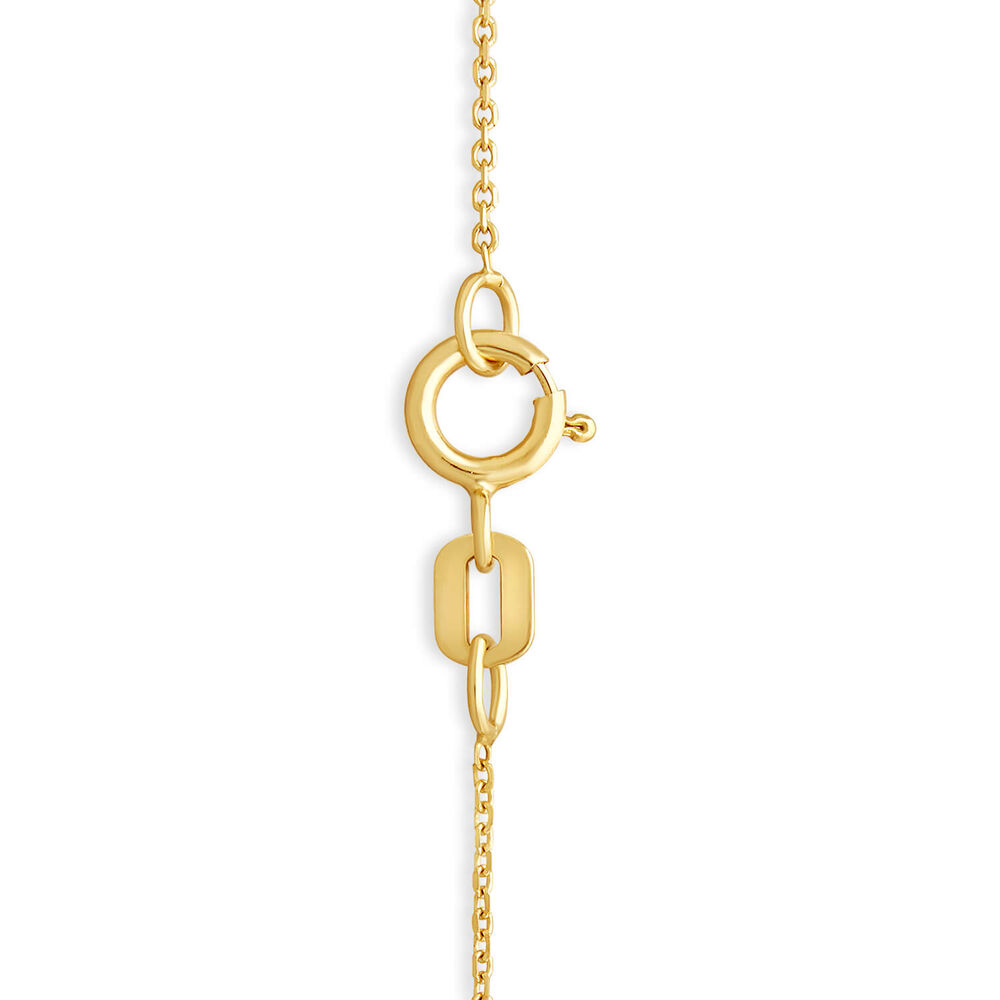 9ct Yellow Gold Plaited Plain and Cubic Zirconia Circle Chain Necklet image number 2