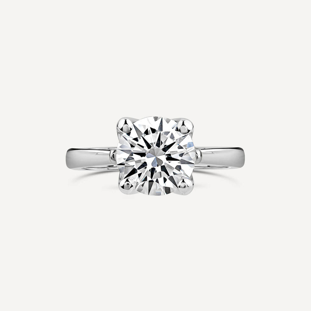 Born Platinum Lab Grown 2ct Round Solitaire Diamond Ring image number 1