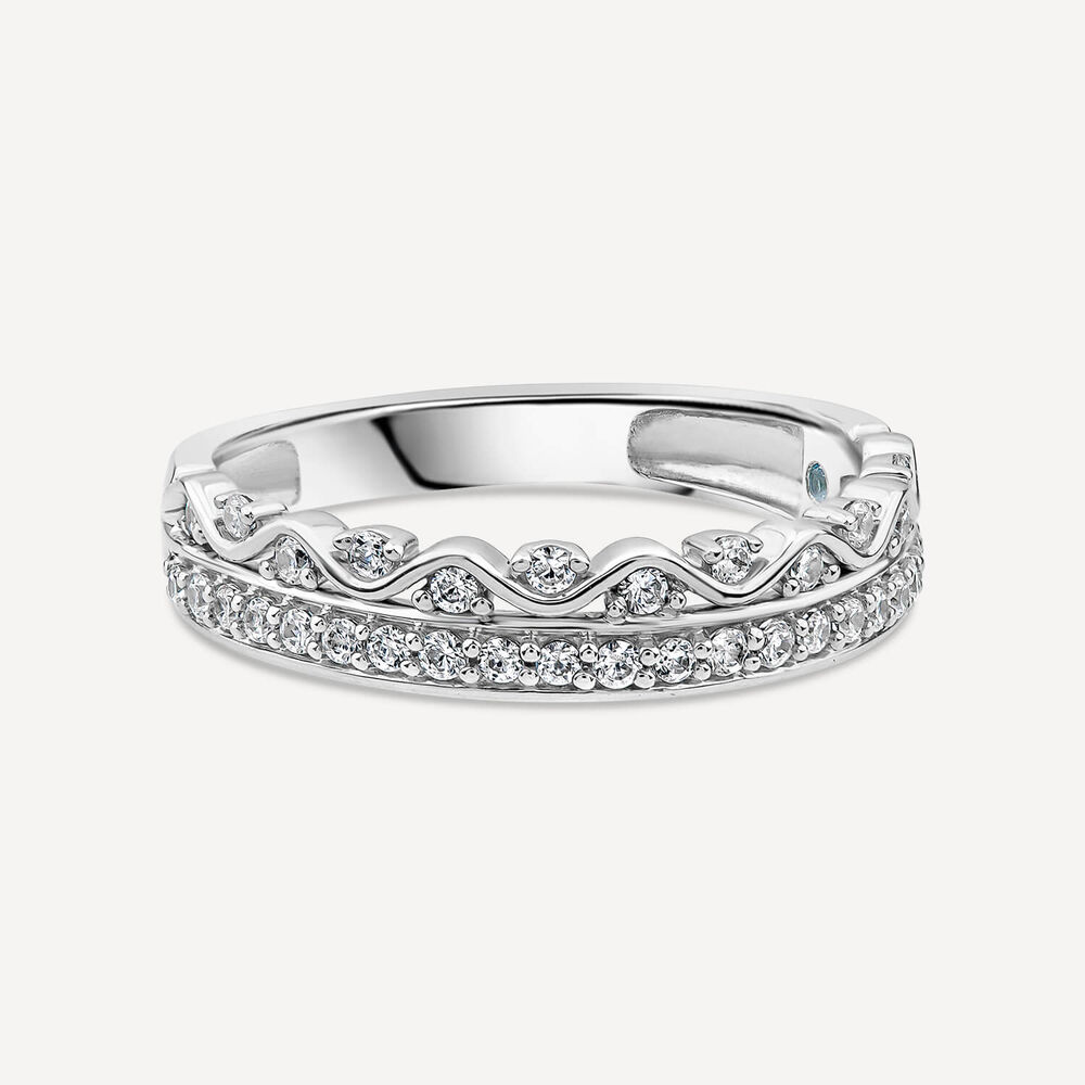 9ct White Gold 0.25ct Diamond Pave Wedding Ring