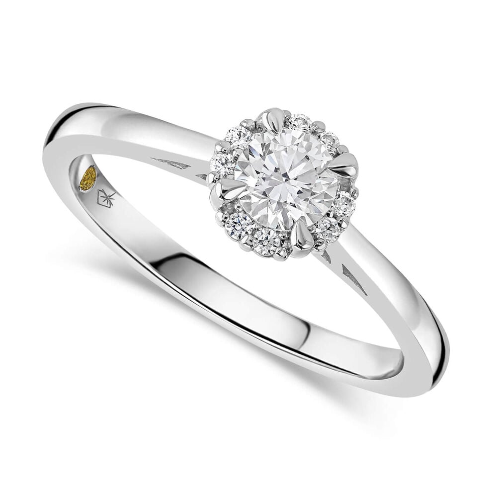Northern Star 0.44ct Round Diamond Brilliant Halo 18ct White Gold Ring image number 0