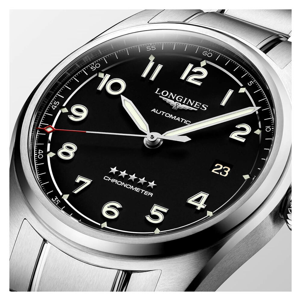 Longines Spirit Automatic 40mm Chronograph Black Dial Steel Case Bracelet Watch