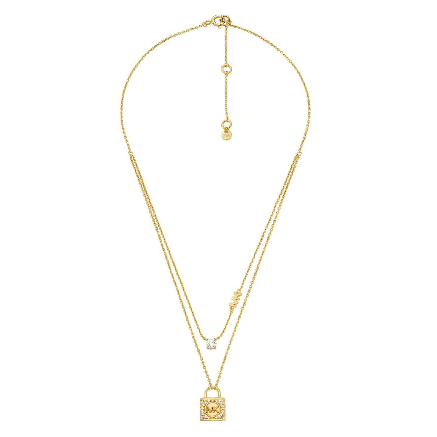 Michael Kors Yellow Gold Plated Lock Double Necklace