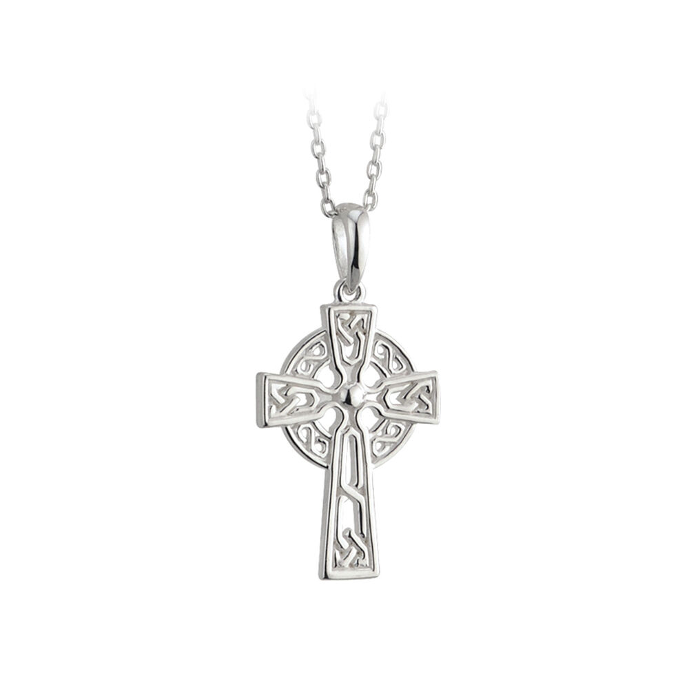 Sterling Silver Small Filigree Celtic Cross Pendant image number 0