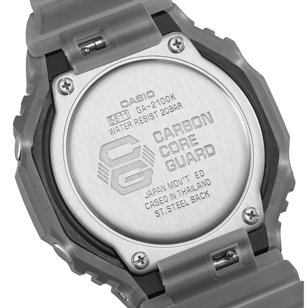 G-SHOCK GA-2100 Series 48.5x45.4mm Black Display Grey Transparent Resin Strap Watch