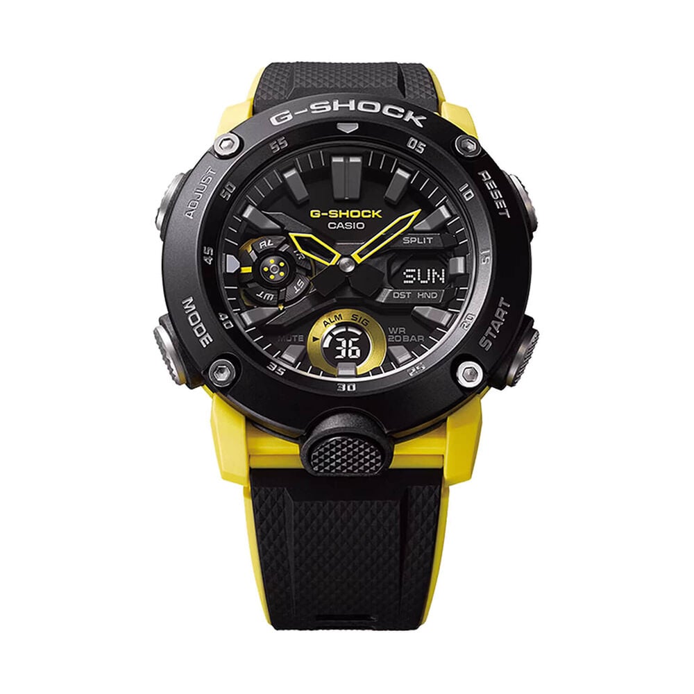 G-SHOCK GA-2000 Series 51.2x47mm Black & Yellow Analogue & Digital Display Resin Strap Watch