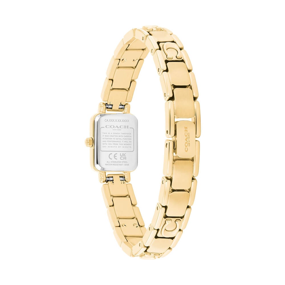 Coach Mara 15.5x19mm Gold Dial Gold Tone Steel Bracelet Watch