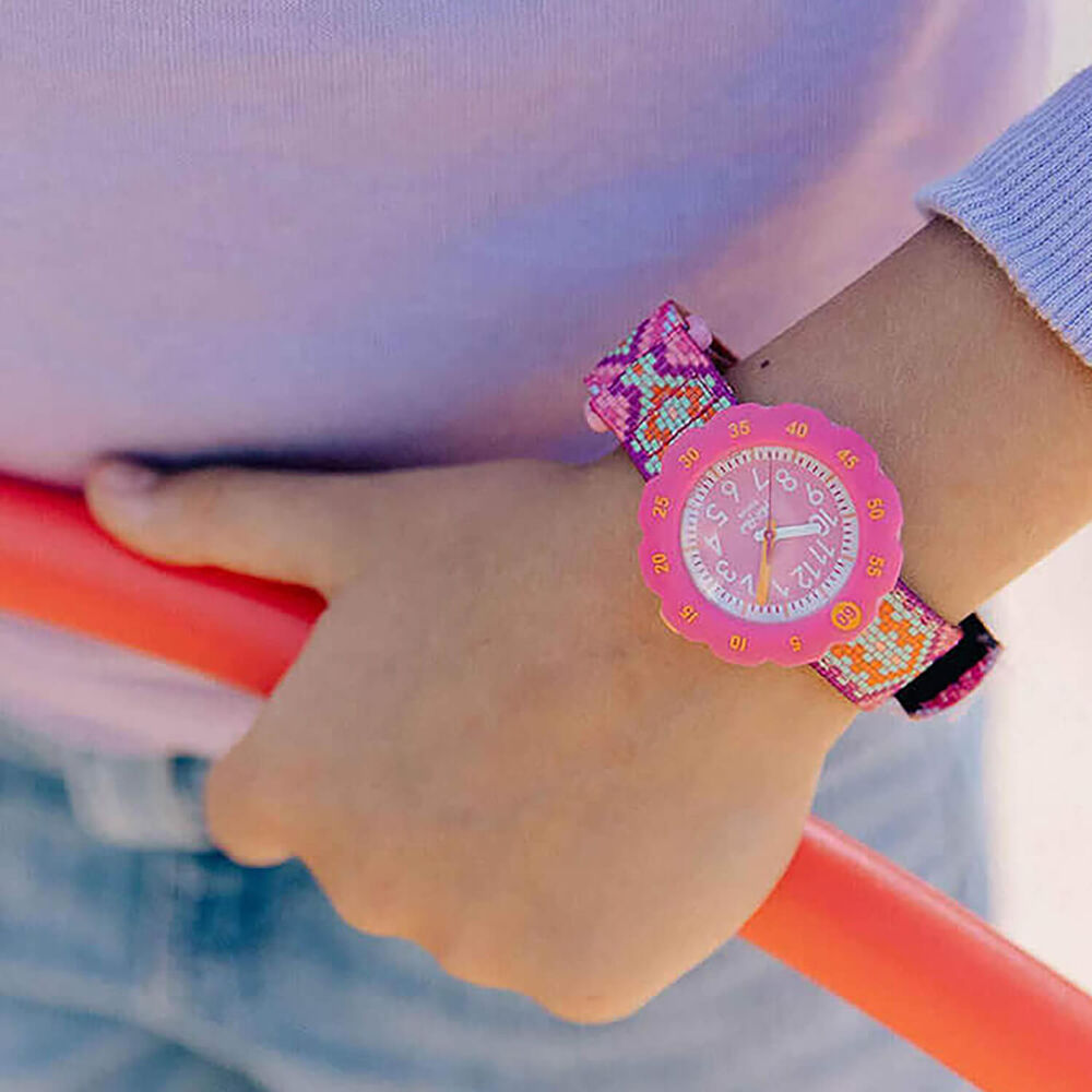 FLIK FLAK Loop In Pink 34.75mm Quartz Kids Watch image number 2