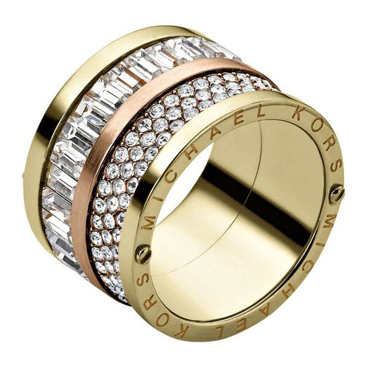 Michael Kors Brilliance Gold-Plated White Crystal Ring